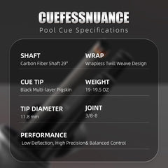 CFN-Carbon Fiber Pool Cue - Twill