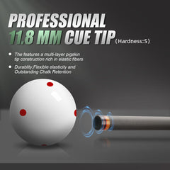 CFN-Carbon Fiber Pool Cue - Twill - 11.8mm (S)