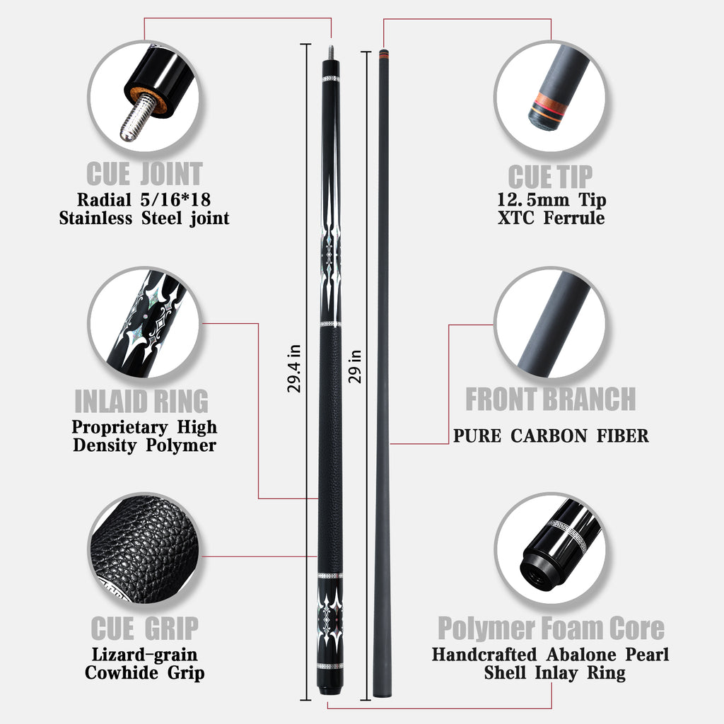 Cuefessnuance - Carbon Fiber Pool Cue - Church 05（12.5mm）