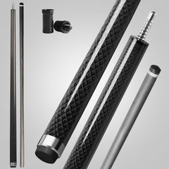 Carbon Fiber Pool Cue, 100% Carbon Fiber Shaft & Composite Butt. Pro Taper Design, 12.5mm Tip, 3/8-8 Joint Pin, Wrapless Grip, Professional Low Deflection Pool Sticks for Adults