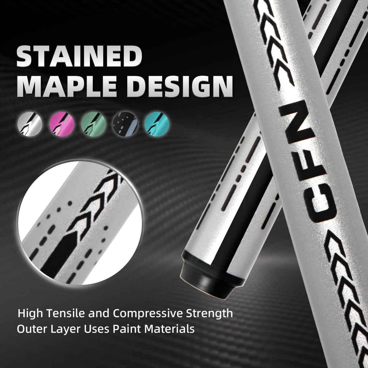 Cuefessnuance - Carbon Fiber Pool Cue - Vibrant Series (11.8mm)
